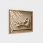 LOVE textured contemporary artwork in an oak frame, inspired by softness, and being able to let love in.