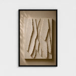 BELONG textured contemporary artwork presented in a black frame.