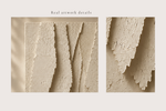 Close-up details of BELONG, showing handcrafted texture, layered relief and natural material variations.