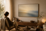 EXHALE No.1 displayed in a contemporary home, bringing visual calm through soft horizons and gentle light.