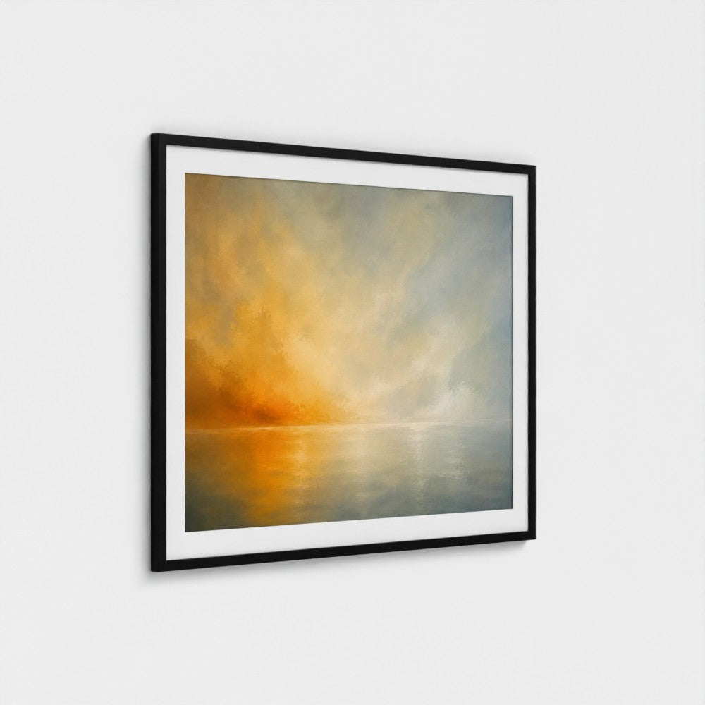 EXHALE No.2 contemporary artwork presented in a black frame.
