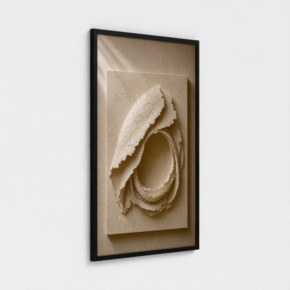 HOME textured contemporary artwork presented in a black frame.