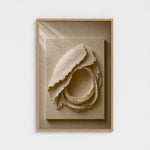 HOME textured contemporary artwork presented in a natural oak frame.